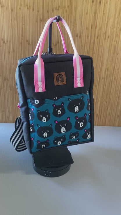 Mini Making Backpack-Black and Blue Bears